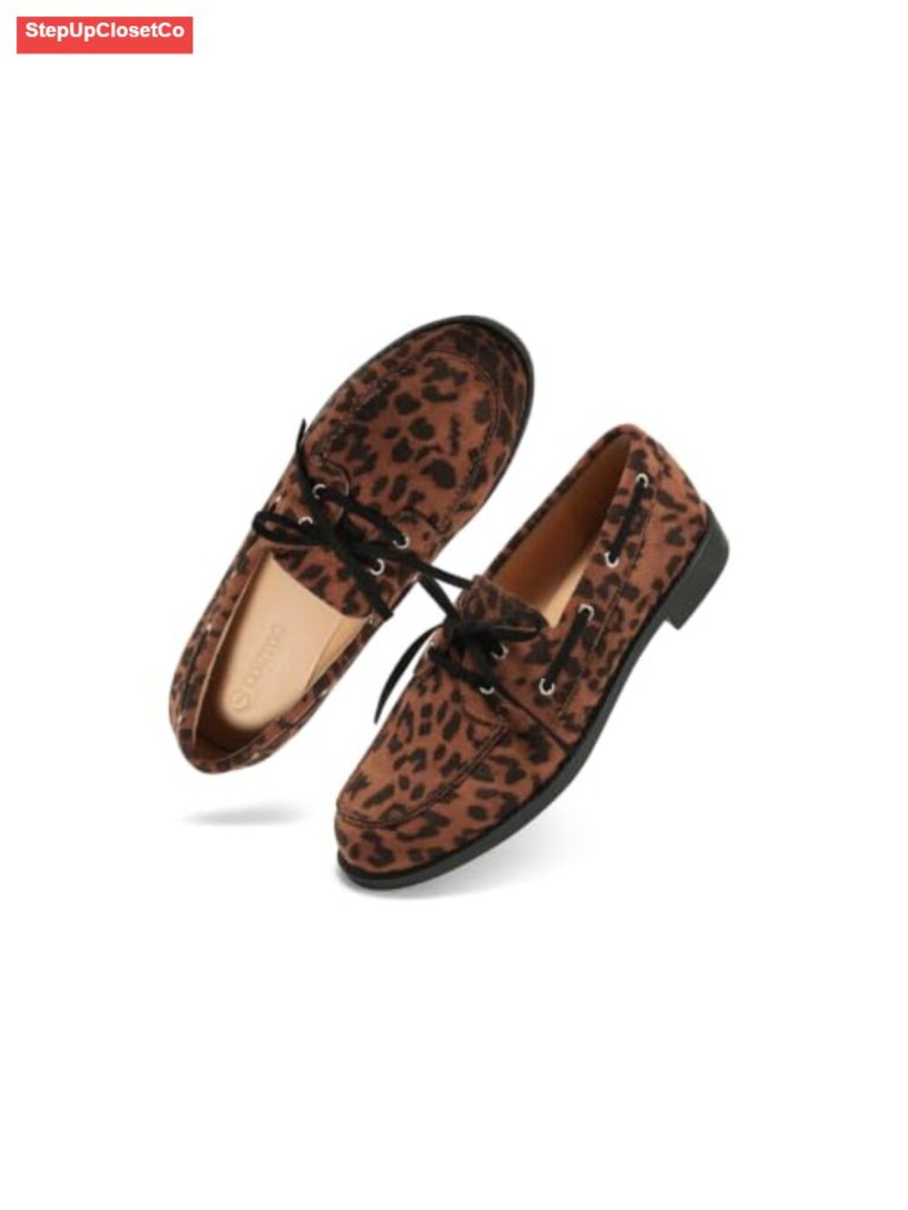 Womens Slip On Loafers Faux Suede Lace Up Flat Boat Shoes
